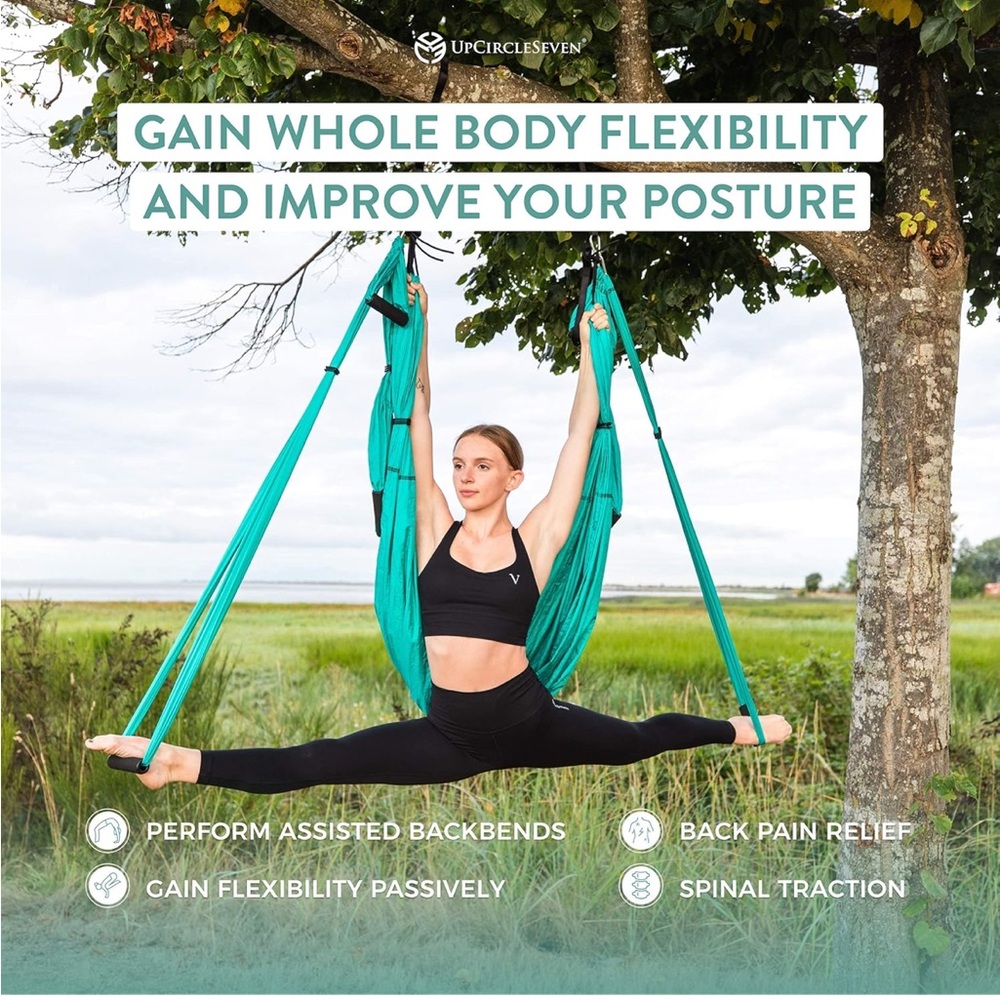 UpCircleSeven Turquoise Yoga Hammock NEW - Picture 5 of 9